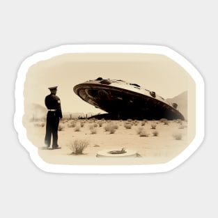 Crashed UFO Sticker